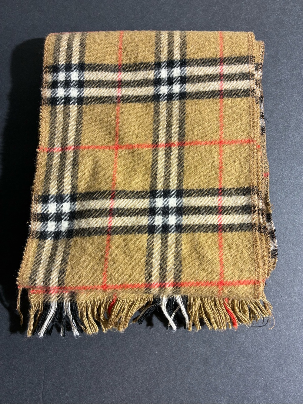 Y2K Burberry Esque Made In England Essential Plaid Themed Scarf
